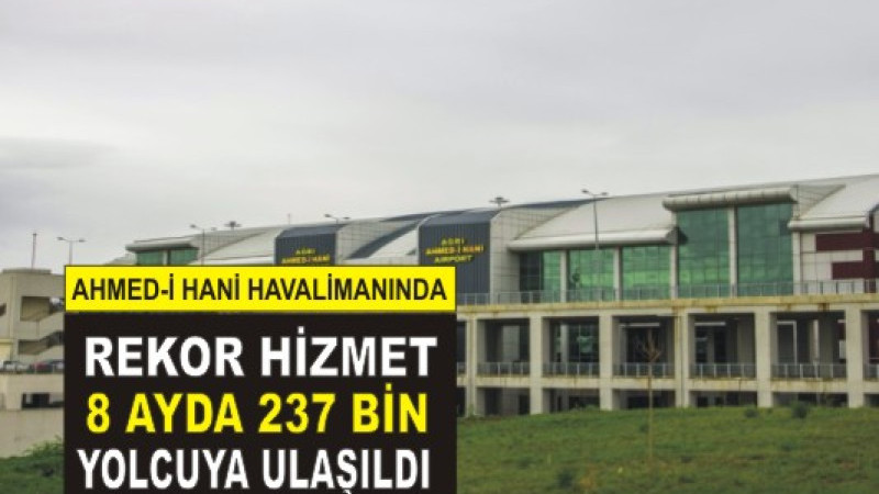 Ağrı Ahmed-i Hani Havalimanı’ndan Rekor Hizmet: 8 Ayda 237 Bin Yolcuya Ulaşıldı